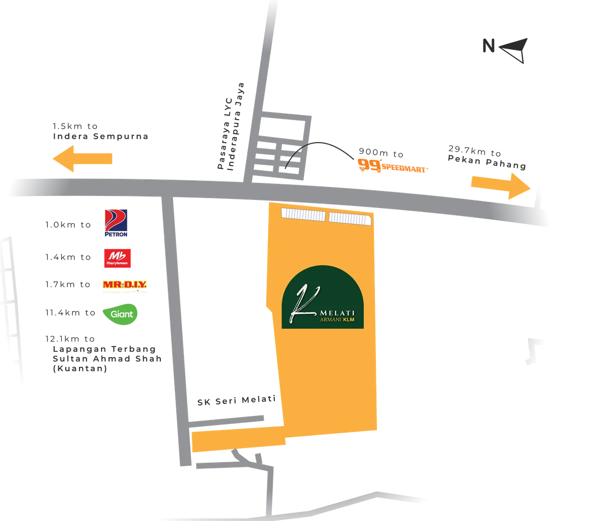 K Melati Location Map